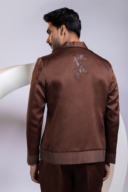 Smriti By Anju Agarwal Cocoa Crest Bomber Jacket 