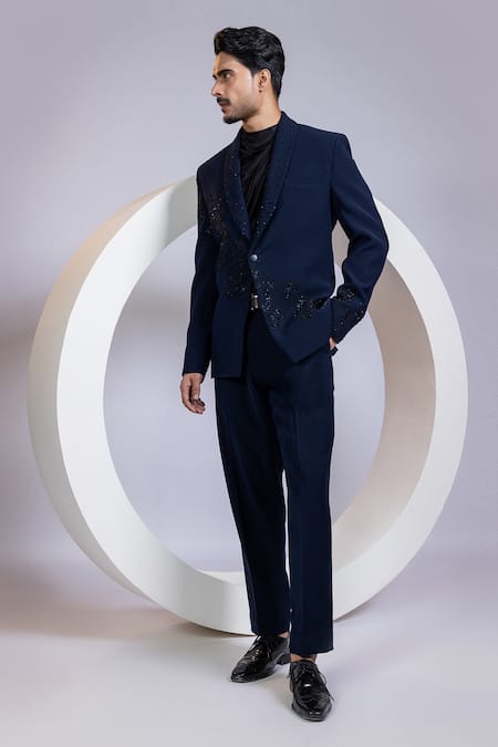 Smriti By Anju Agarwal Nightbarrel Embroidered Blazer Set 