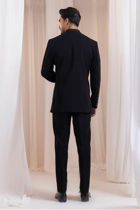 Smriti By Anju Agarwal Treble Twilight Embroidered Bandhgala Set 