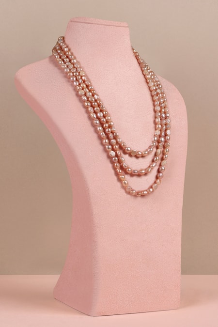 Anaash Triple Baroque Pearl Necklace 
