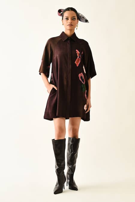 OFRIDA Earth Bloom A-line Short Dress 