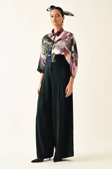 Buy_OFRIDA_Multi Color Collared Twilight Bloom Ae Printed Cotton Shirt 