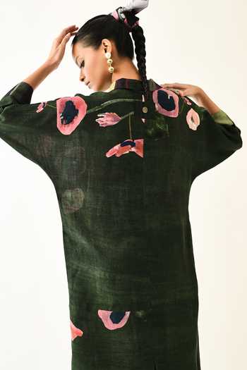 OFRIDA_Pink Cotton Collared Mossfield Anti-fit Dress _Online_at_Aza_Fashions