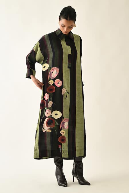 OFRIDA Moss Striped Dress 