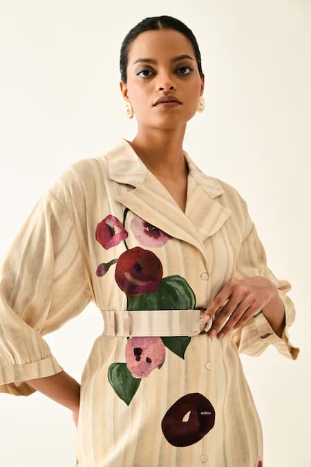 Shop_OFRIDA_Pink Cotton Collared Solistice Trench Dress _Online_at_Aza_Fashions