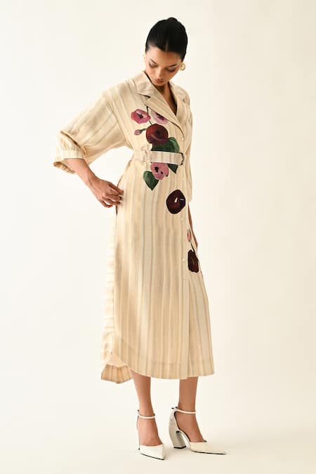 Shop_OFRIDA_Pink Cotton Collared Solistice Trench Dress 