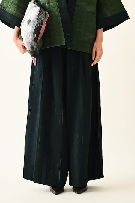 Shop_OFRIDA_Pink Collared, Shawl Neck Mossfield Quilted Jacket And Shirt Set _Online_at_Aza_Fashions