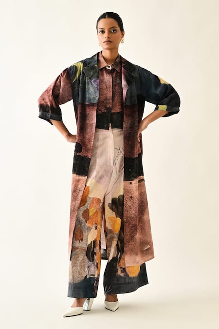 OFRIDA Skyline Printed Cotton Jacket & Pant Set 