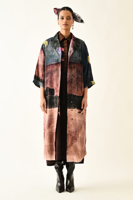OFRIDA Skyline Printed Trench Jacket & Dress Set 