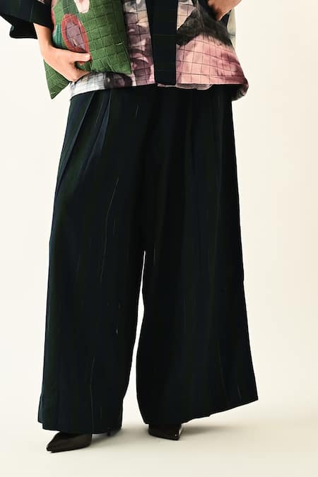 OFRIDA_Pink Cotton Collared Twilight Bloom Quilted Jacket Set _Online_at_Aza_Fashions