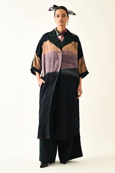 OFRIDA Solaris Printed Trench Jacket With Pant 