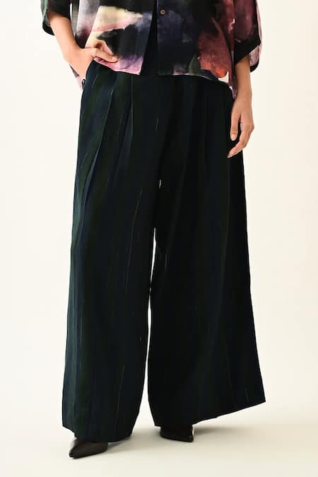 Shop_OFRIDA_Multi Color Cotton Collared Solaris Printed Trench Jacket Set _Online_at_Aza_Fashions