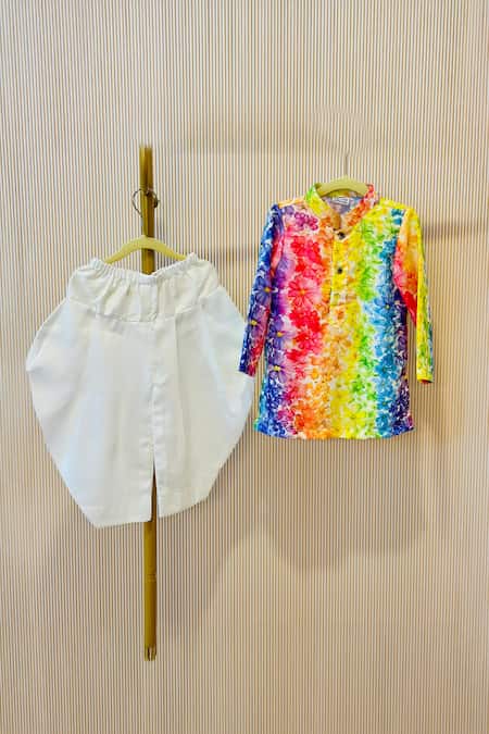 Rage Attire-Sweta Saria_Multi Color Cotton Spring Kurta Set _Online_at_Aza_Fashions