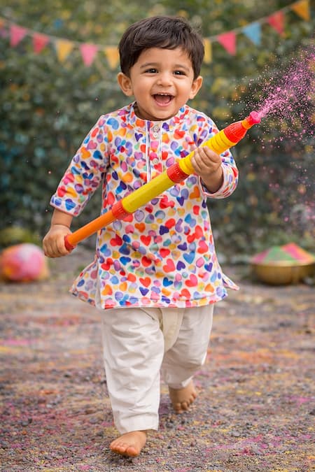 Rage Attire-Sweta Saria Heart Print Kurta Set 