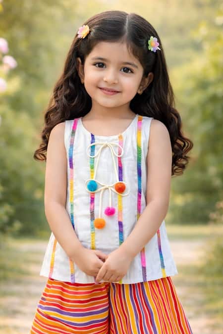 Rage Attire-Sweta Saria Rainbow Charm Top Palazzo Set 