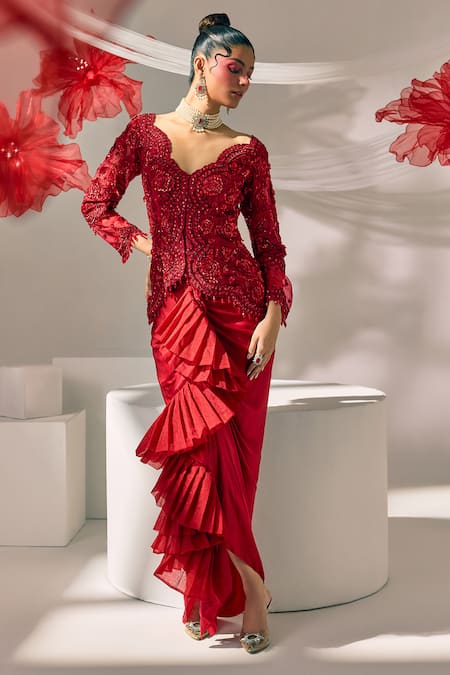 Sachkiran Bimbra Embroidered Jacket & Skirt Set 