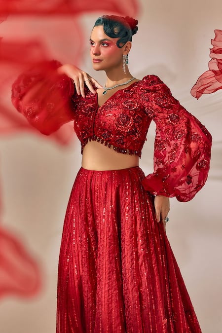 Sachkiran Bimbra Embroidered Blouse & Palazzo Set 