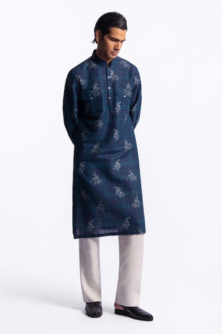 Balance by Rohit Bal Printed Chanderi Kurta 