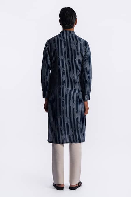 Balance by Rohit Bal Striped & Animal Print Chanderi Kurta 