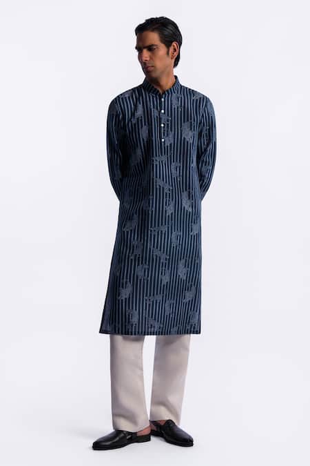 Balance by Rohit Bal Striped & Animal Print Chanderi Kurta 