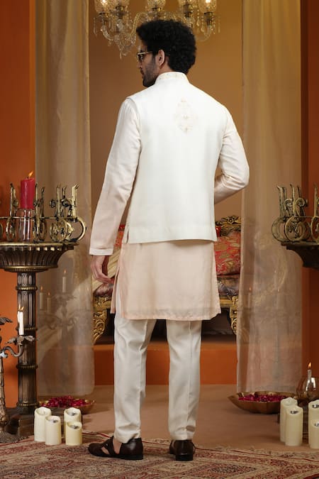 AUGUST by Swati Akash Jhunjhunwala Floral Embroidered Nehru Jacket Set 