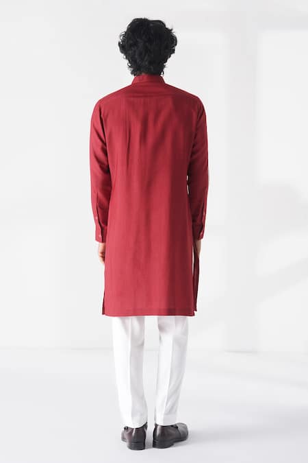 Dhruv Vaish Embroidered Cotton Silk Kurta Set 