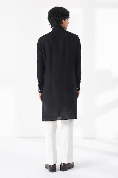 Dhruv Vaish Thread Embroidered Motif Kurta Set 