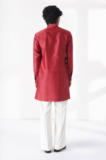 Dhruv Vaish Embroidered Motif Placement Short Kurta 