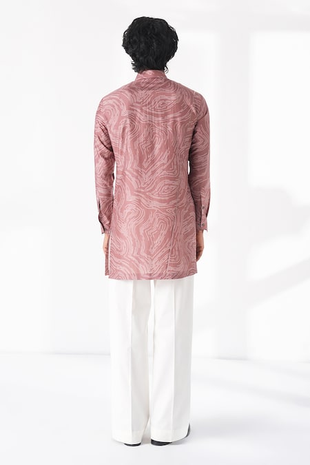 Dhruv Vaish Swirl Printed Short Kurta 