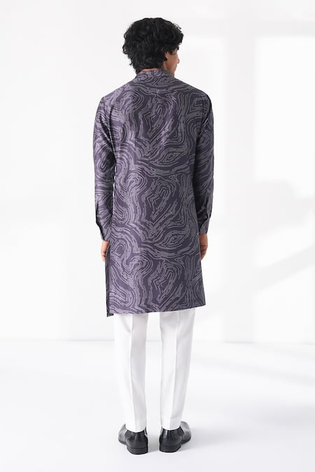 Dhruv Vaish Swirl Printed Kurta Set 