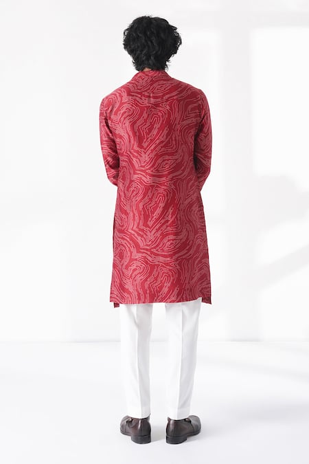 Dhruv Vaish Swirl Printed Kurta Set 