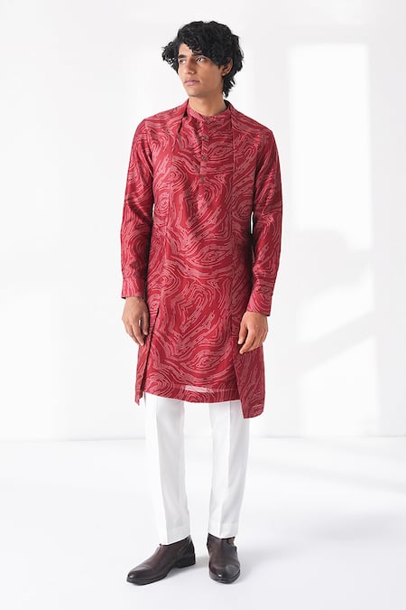 Dhruv Vaish Swirl Printed Kurta Set 