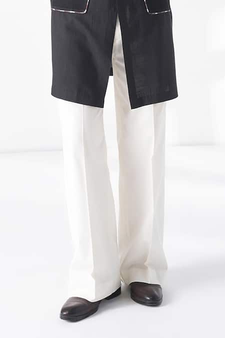 Dhruv Vaish_Black Silk, Cotton Panel Detail Kurta Set _Online_at_Aza_Fashions