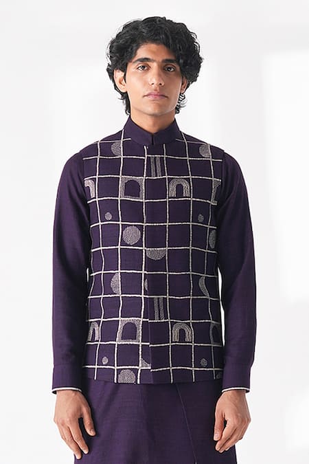 Dhruv Vaish Geometric Pattern Nehru Jacket 