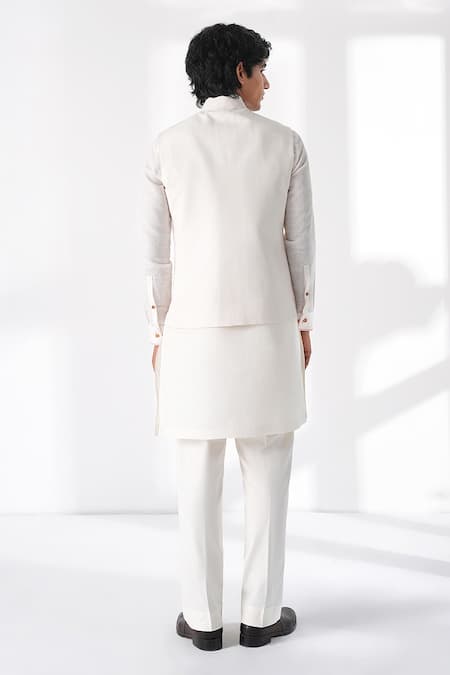 Dhruv Vaish Thread Embroidered Nehru Jacket 