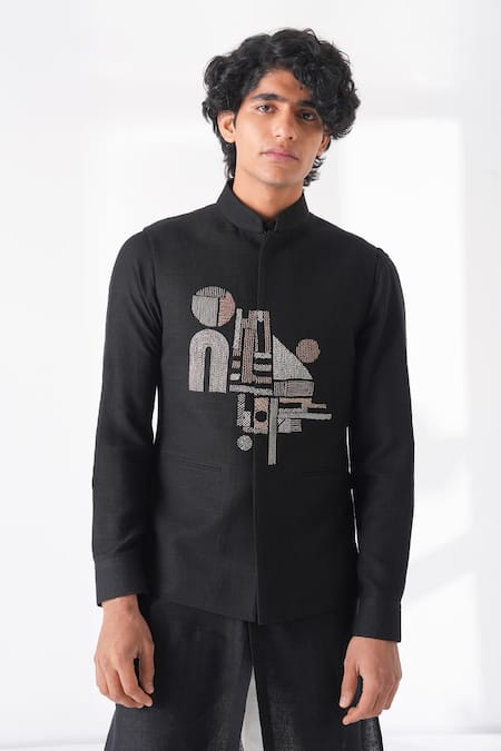 Dhruv Vaish Center Motif Nehru Jacket 