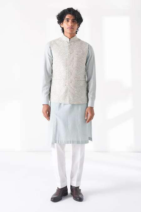 Dhruv Vaish Embroidered Nehru Jacket 