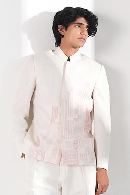 Dhruv Vaish Geometric Pattern Bandhgala 