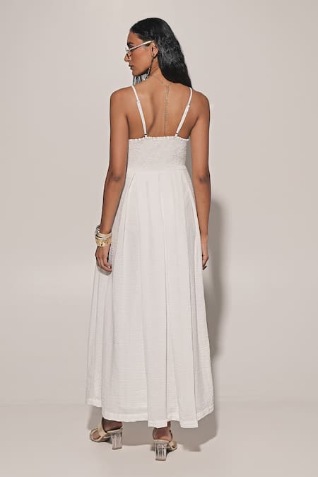 Kriti Bapna Pleated Flare Maxi Dress 