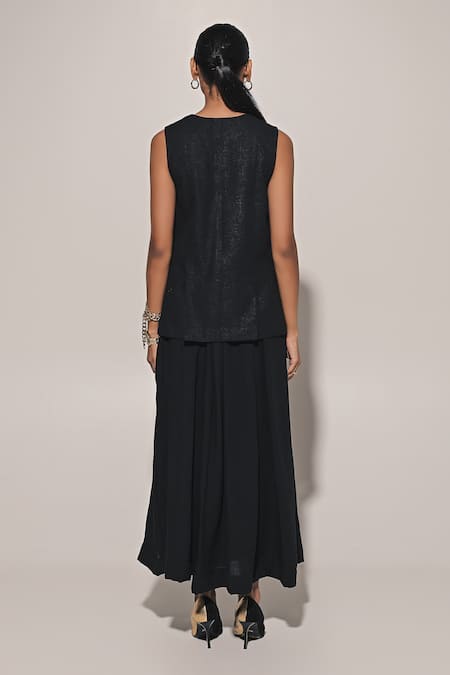 Kriti Bapna Blended Linen Jacket & Skirt Set 