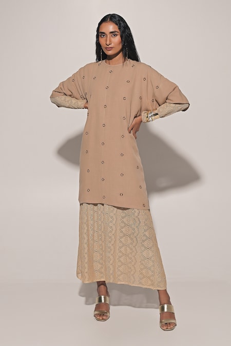 Kriti Bapna Metal Embedded Shirt & Dress Set 