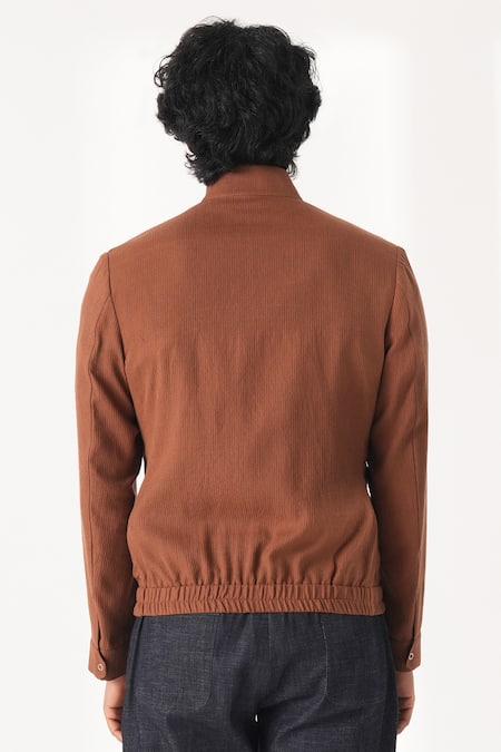 Dhruv Vaish Handloom Cotton Bomber Shacket 