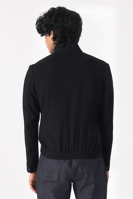 Dhruv Vaish Handloom Cotton Bomber Shacket 