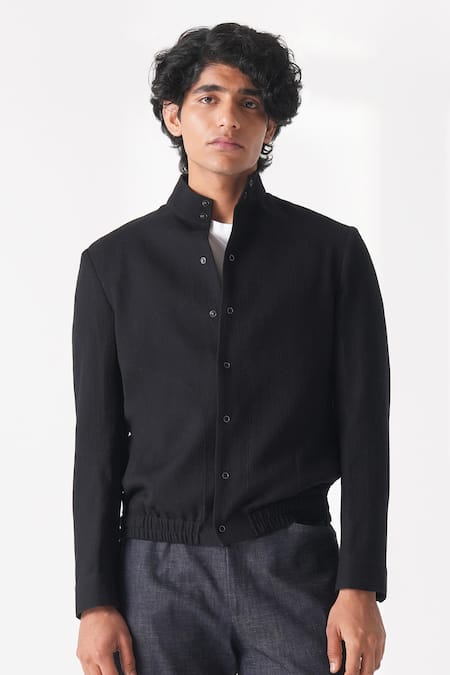 Dhruv Vaish Handloom Cotton Bomber Shacket 