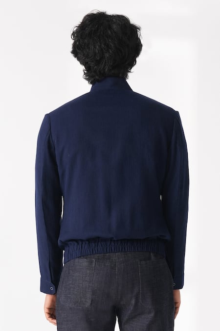 Dhruv Vaish Handloom Cotton Bomber Shacket 