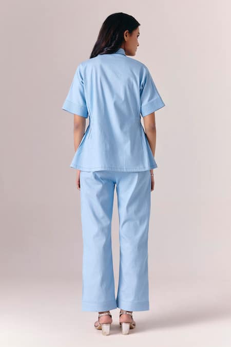 Savaaya Skyline Grace Denim Shirt & Pant Set 