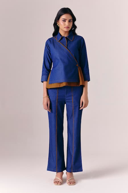 Savaaya Frame Wrap Top With Pant 