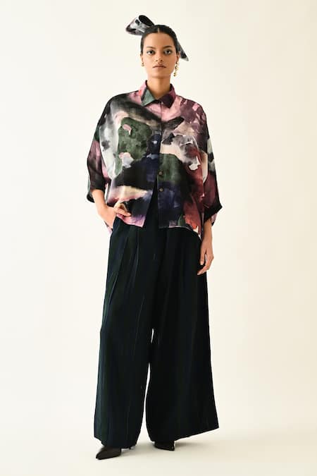 Shop_OFRIDA_Multi Color Collared Twilight Bloom Ae Printed Cotton Shirt 