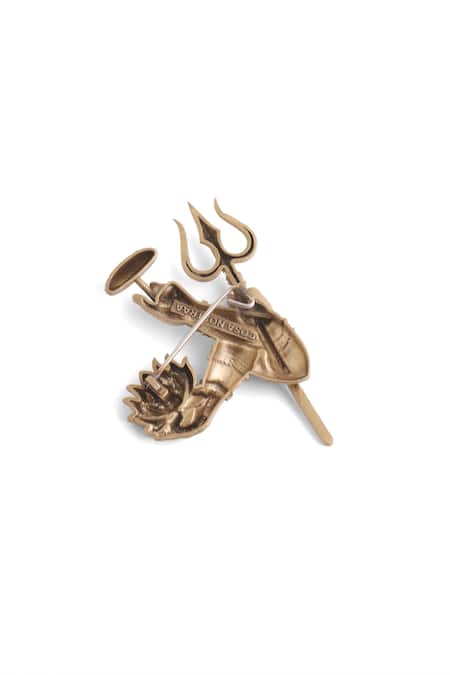 Cosa Nostraa_Gold Brooches Divine Trinity Power _Online_at_Aza_Fashions