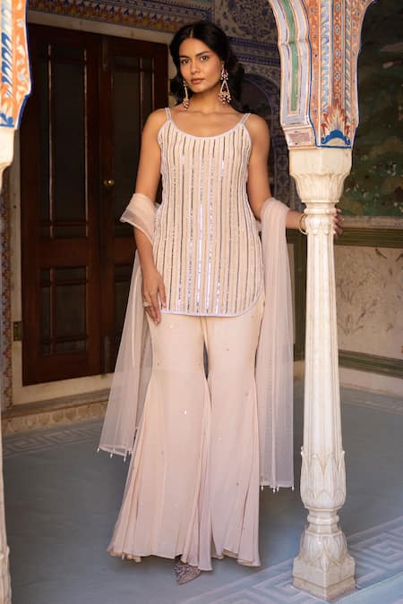 Sajeda A Lehry Hand Embroidered Kurta Sharara Set 